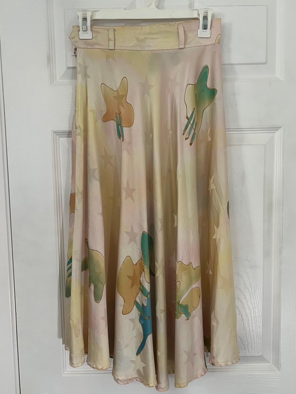 Vintage silk star midi skirt
